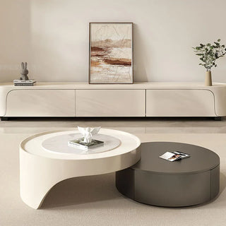 Center Round Coffee Tables Luxury Modern Designer Dressing Low Coffee Tables With Storage Floor Mesa Centro Salon Furniture