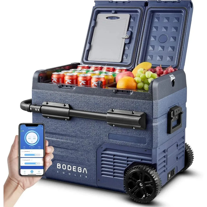 12V Portable Refrigerator, 48 Quart(45L) Car Fridge, RV Refrigerator, Cooler WIFI APP Control 12/24V DC and 100-240V AC(2 Doors)