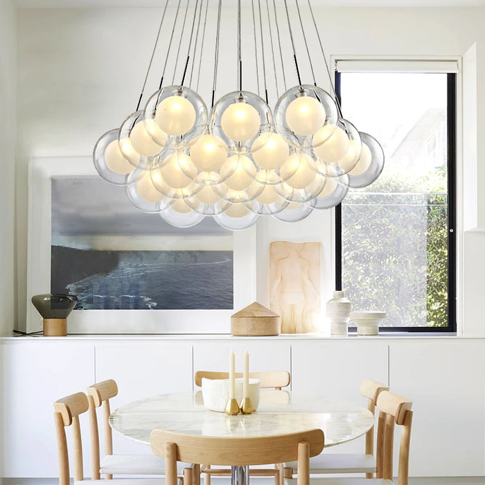 Modern LED Glass ball in ball Ceiling Chandelier Nordic Living room Dining room Bedroom Home Decor Hanging light Restaurant Lamp