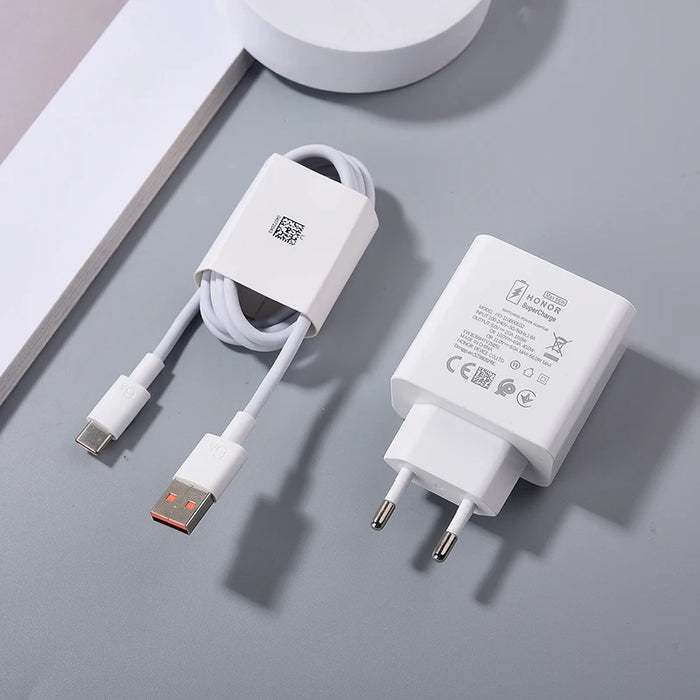 Original HONOR 66W EU Super Fast Charger 11V 6A Wall Adapter 6A Type C Cable Fit For Honor 70 80 90 Pro 50 60 SE Magic VS FoldV2