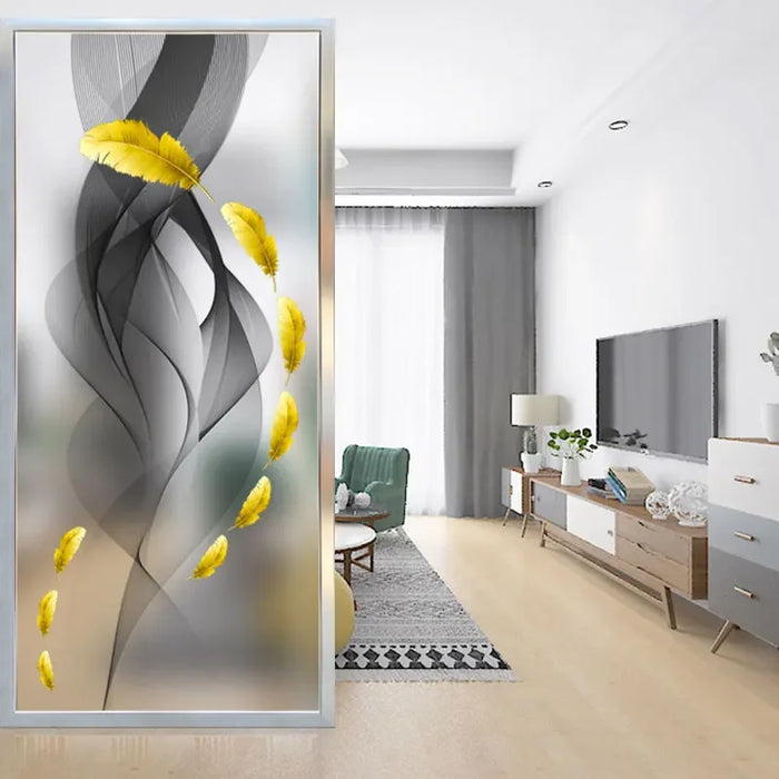 Art glass simple modern screen partition wall home improvement living room frosted transparent entrance