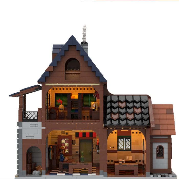 New 2721Pieces Moc European Medieval Castle Model Modular Medieval French House Creation Expert Block Model Kit Birthdaygift Toy