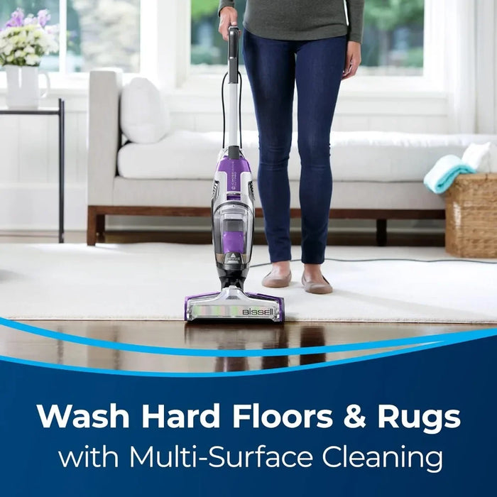 All in One Wet Dry Vacuum Cleaner and Mop for Hard Floors and Area Rugs, TWO-TANK TECHNOLOGY, MULTI-SURFACE CLEANING, Purple,