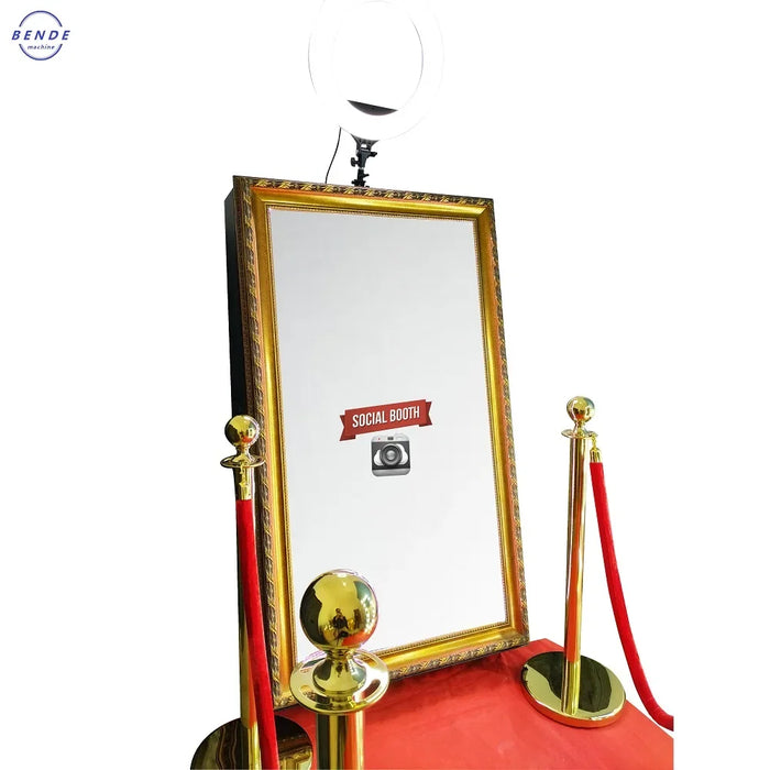 easy instant sharable magic mirror photo booth with printer and camera