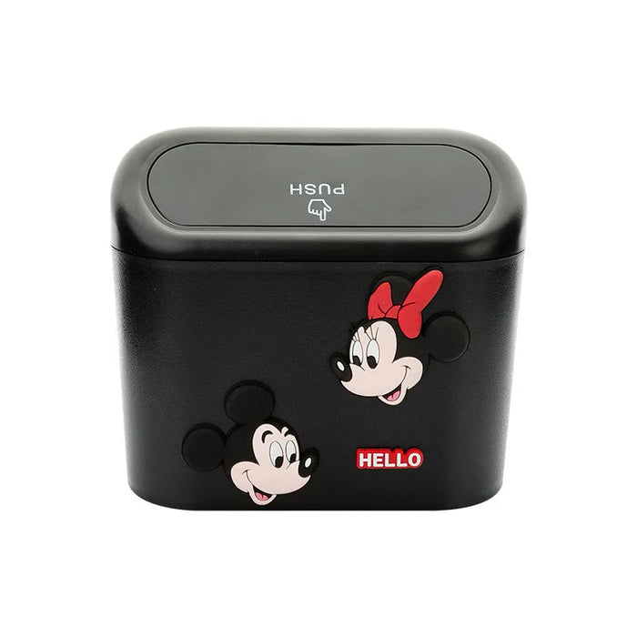 Disney Anime Mickey Minnie Mouse Car Trash Can Cute Corgi Car Stowing Tidying Storage Bucket Auto Ornaments Interior Accessories