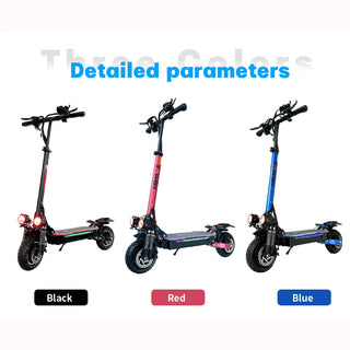 EU Dual Motor Electric Scooter, Foldable Scooter, Max Speed 55km, 10Inch Max Mileage, 70km, H, 2400W