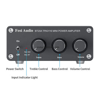 Audio BT20A TPA3116D2 Sound Power Amplifier 100W Mini HiFi Stereo Audio Class D Amp Bass Treble For Speakers