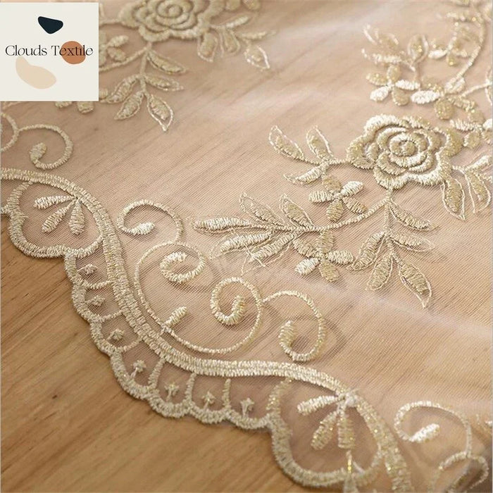 Luxury Modern Rose Curtains for Living Room Floral Design Tulle Window Sheer Curtain for Bedroom Kitchen Window Screening Yarn