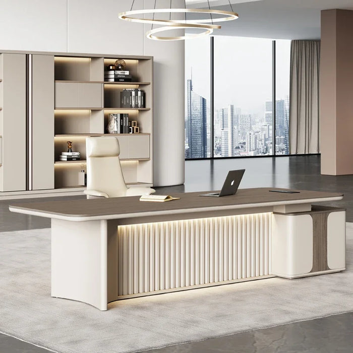 Italian style office desk is simple, modern, light and luxurious. Office furniture, office desk and chair combination