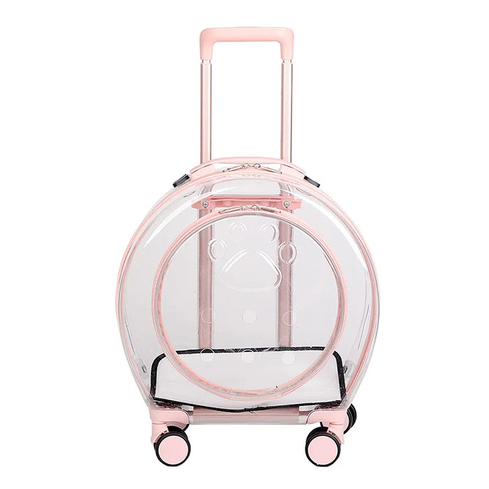 Transparent pet trolley cat bag multifunctional bag for pet portable space capsule dog travel backpack