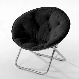 Faux Fur Saucer Chair, One Size, Black , outdoor furniture set
