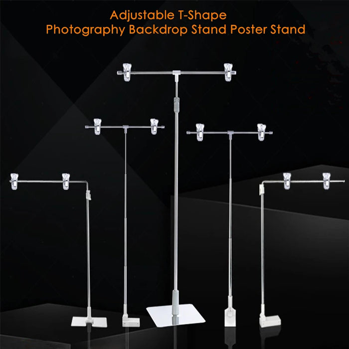 Adjustable T-Shape Photography Photo Backdrop Stands With Clips For Video Studio Poster Stands