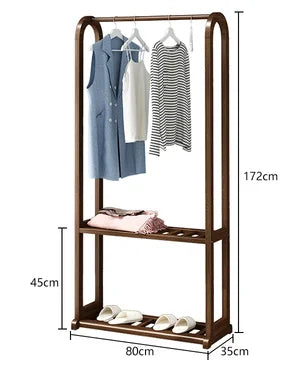 All solid wood hangers floor-to-ceiling bedroom door shoe rack hanger hanging clothes rack corner coat rack