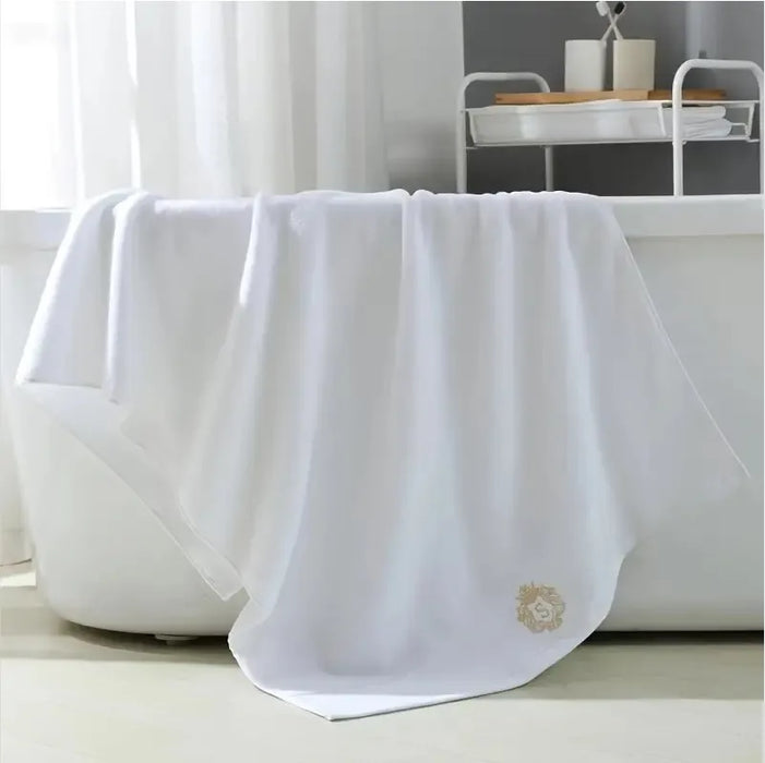 3pcs White Cotton Towels Sets Embroidered Bathroom Big Bath Face Hand Washcloth Home Daily Use Personalized Gift Towels 수건 세트