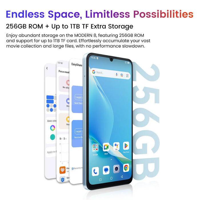 New OSCAL MODERN 8 Smartphone 6.75inch Display Octa Core 128GB/256GB 50MP Camera Mobile Phone 6000mAh Battery 18W Fast Charging