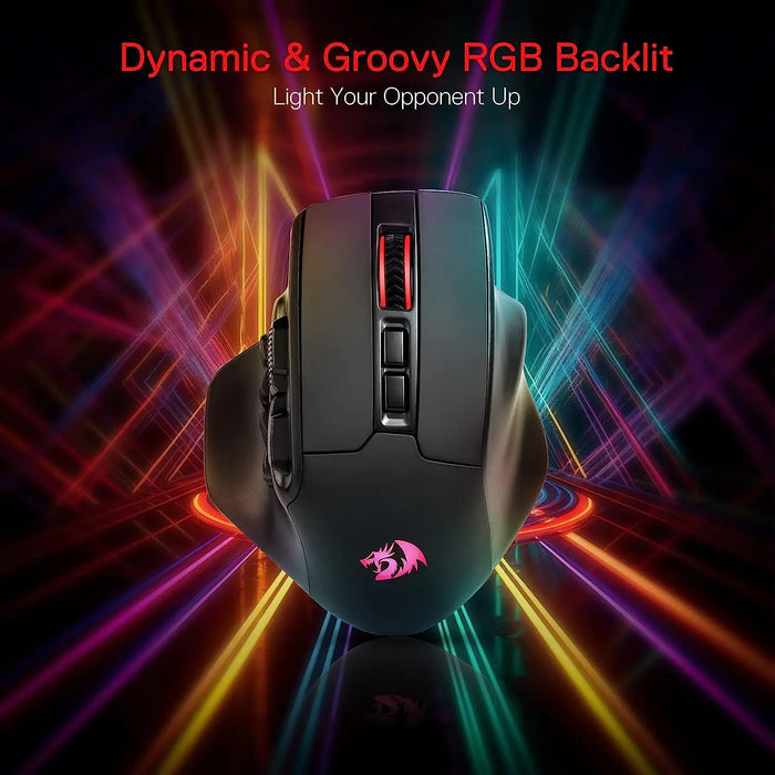 Redragon M811 PRO Wireless MMO Gaming Mouse Backlit 15 Programmable Buttons RGB Gamer 10 Side Macro Keys