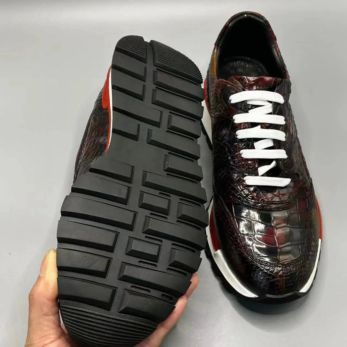 BATMO 2023 new arrival Crocodile skin causal shoes men,male Genuine leather sneakers PDD179