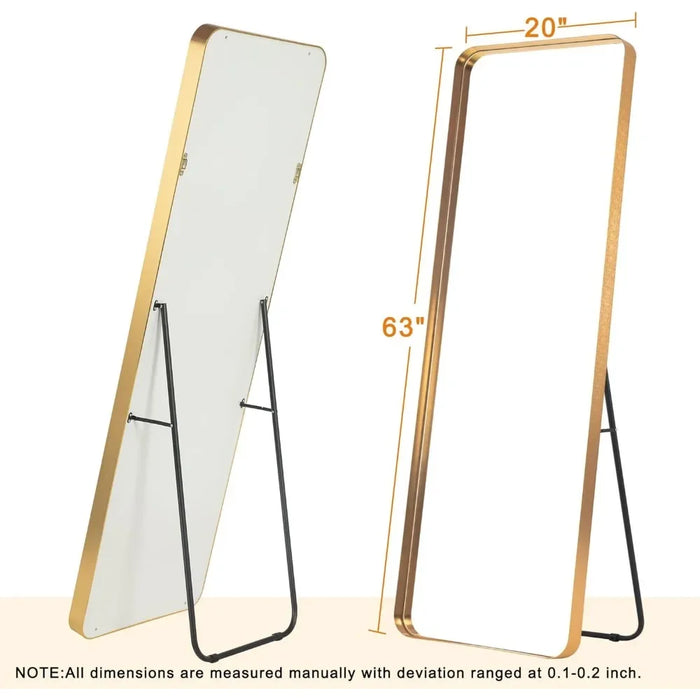 Full Length Mirror, Wall Mirror Aluminum Alloy Thin Frame Hanging or Leaning Against Wall Dressing Mirror Large Rectangle Mirror