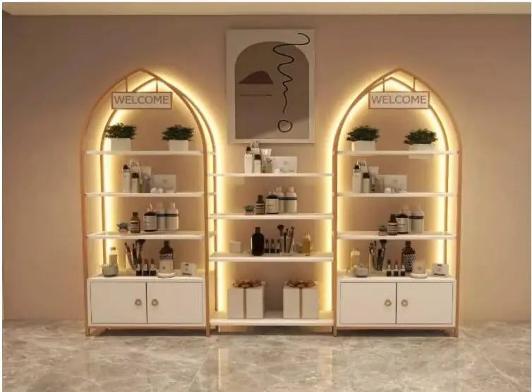 Cosmetics display cabinet Cabinet Locker Shelves Beauty salon Nail art display rack