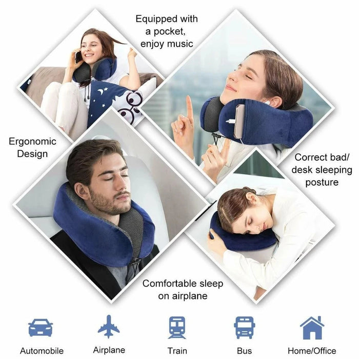 U Shaped Memory Foam Neck Pillows Soft Travel Pillow Massage Neck Pillow Sleeping Airplane Pillow Cervical Healthcare Bedding