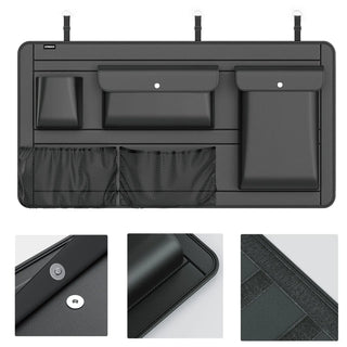 High Capacity Adjustable Car Storage Box Backseat 5 Bag Trunk Organizer Multi-use PU Leather Car Seat Back Organizers with Bag