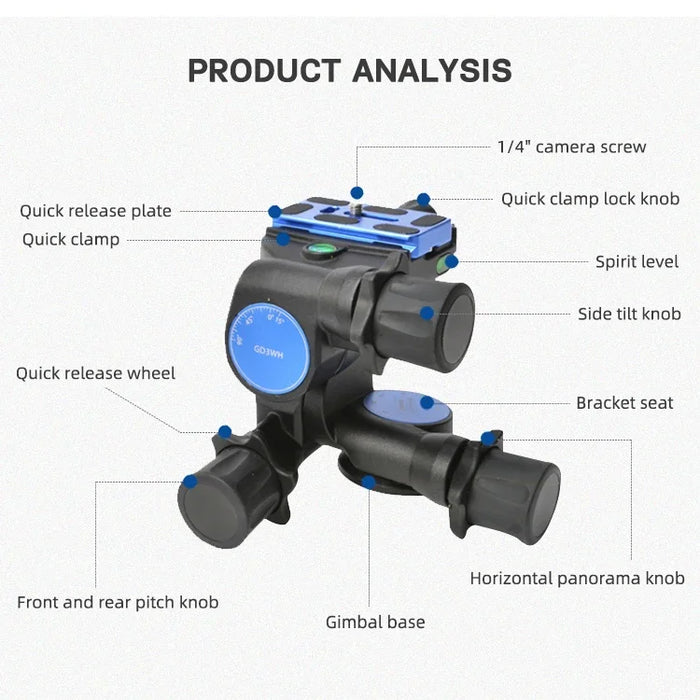 Free Shipping High Quality Camera 3 Ways Independent Motion Stabilizers Long Life Three-dimensional Gimbal Stabilizer