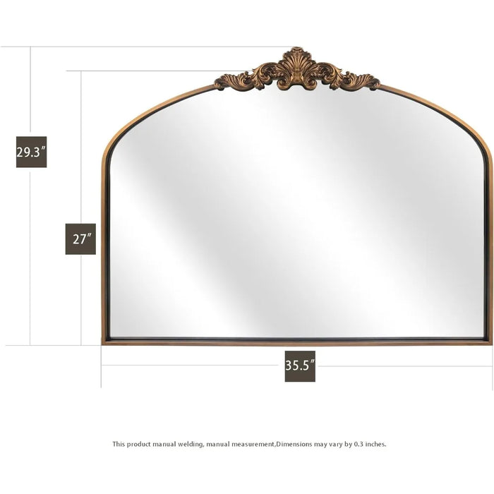 Decoration Mirror for Bathroom, 36 X30 Gold Traditional Vintage Ornate Baroque and Antique Brass Mirrors, Decorative Mirror