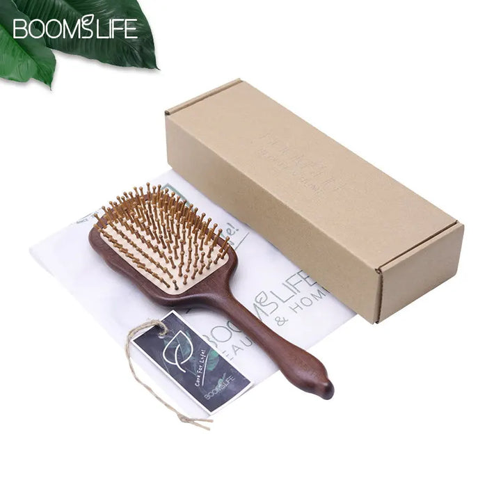 Luxurious Sandalwood Hair Brush Women Custom Wide Teeth Paddle Hairbrush Wooden Comb for Hair Massage Scalp Brush Brosse Cheveux