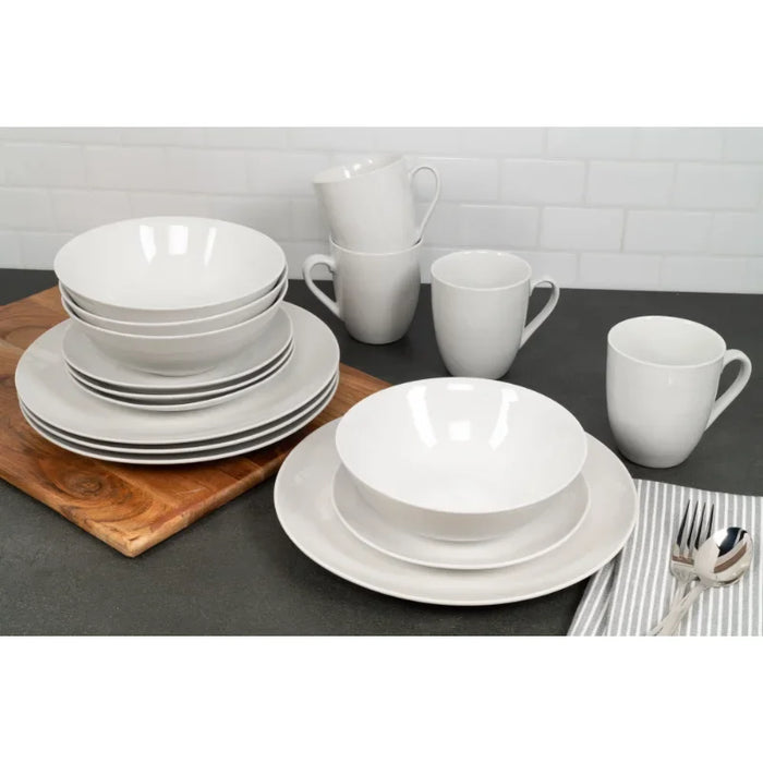 Ten Strawberry Street Simply White Coupe 16-Piece Ceramic Dinnerware  bone china dinner dinner plate set  dinner