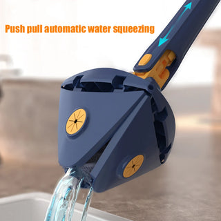 Strong Water Absorption Triangular Head Spin Mop Squeeze Mop Wet And Dry Hanging Handle Home Cleaning Tools With 3/5 Mop Cloth