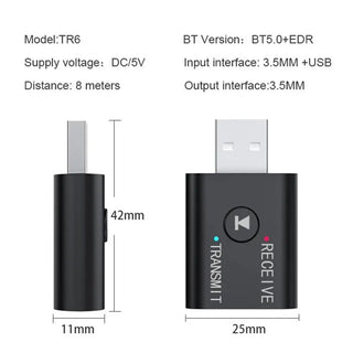 Bluetooth 5.0 Audio Transmitter Receiver 3.5mm AUX Jack RCA USB Dongle Stereo Wireless Adapter for TV Car Kit Speaker Headphone
