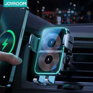 Joyroom 15W Dual Coil Wireless Car Phone Holder For Car Air Vent CD Slot Car Bracket For iPhone Foldable Galaxy Car Accessories