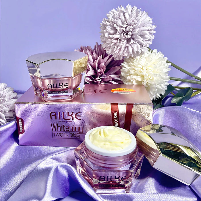 AILKE Whitening Anti-wrinkle Freckle Face Cream With Collagen Hyaluronic Acid Rose Skin Care Women Korean Facial Moisturizer Set