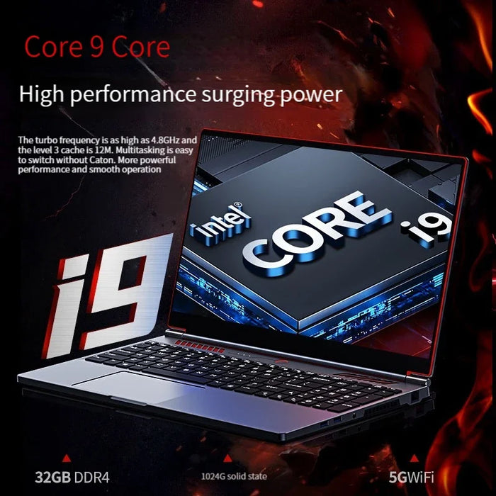 New 16.1 inch Gaming Laptop Intel Core i9-10885H i7-10750H GTX 1650 4G Mini PC Windows 10/11 64GB  4TB SSD Ultra book Computer