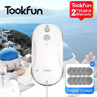 TOOKFUN CW1 Electric Smart Robotic Window Cleaner For Home With Sprayer Auto Vacuum Cleaning Fast Safe 3000Pa Cyclone Suction
