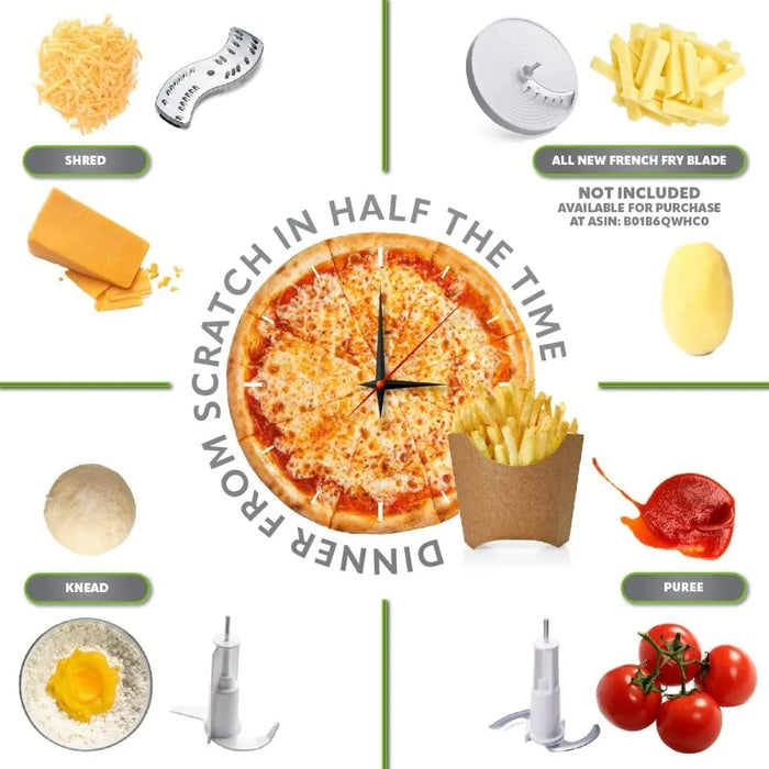 12 cups of food processing machine super silent strong motor, including 7 accessory blades+chopper and citrus juicer