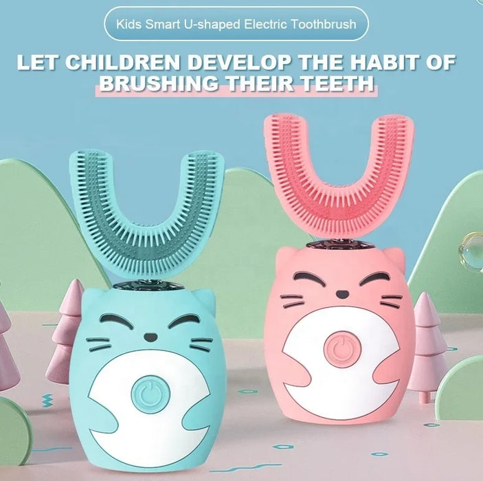 Portable Smart Sonic Children's U Shaped Toothbrush 360 Degree Waterproof Electric Toothbrush For Kids