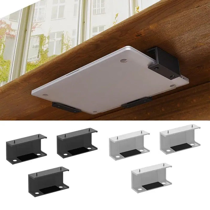 Laptop Rack Under Desk Under Desk Holder Shelf Rack Storage Bracket Protective Tray Organizer Bracket With Screws For Cable Box