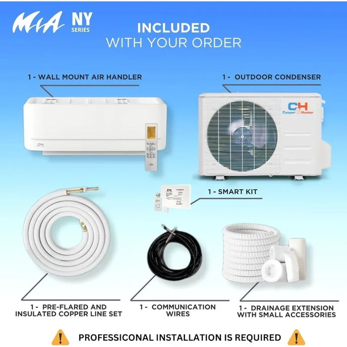 Series, Mini Split Air Conditioner and Heater, 9,000 BTU, 115V, 21.5 SEER2, Wall Mount Ductless Inverter System,