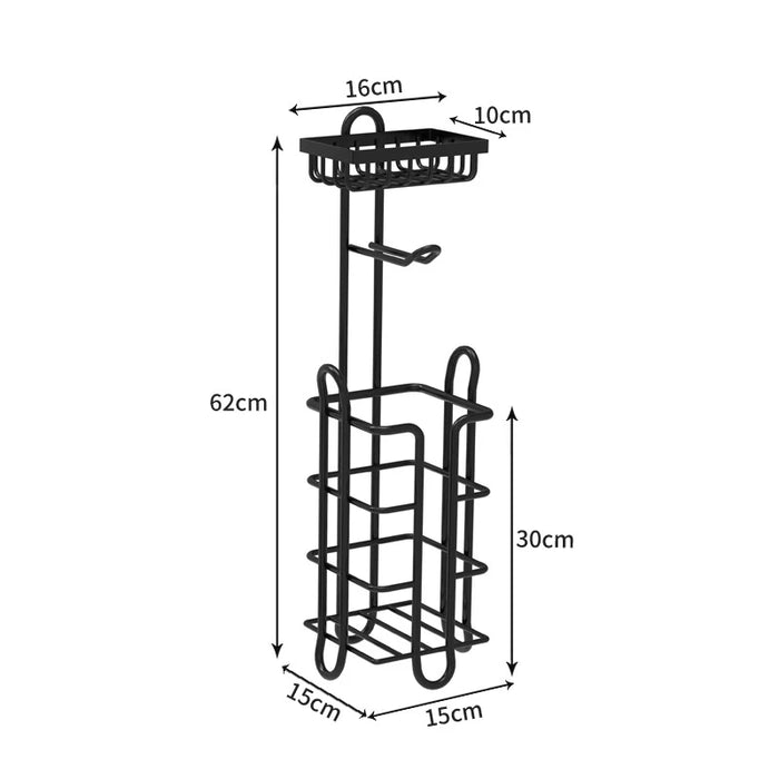 Toilet Paper Roll Holder Stainless Steel Floor Toilet Paper Hanging Rack Toilet Bathroom Paper Rack Shelf Paper Towel Storage