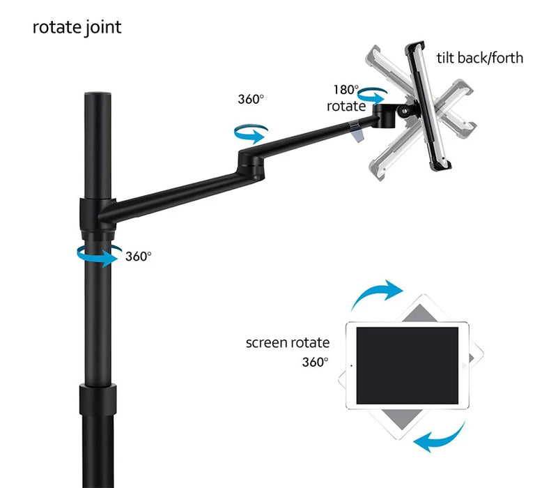 ZB-3 Floor live stand set 5-in-1 Multifunctional 10"-17" laptop stand light mount microphone camera holder youtube makeup video