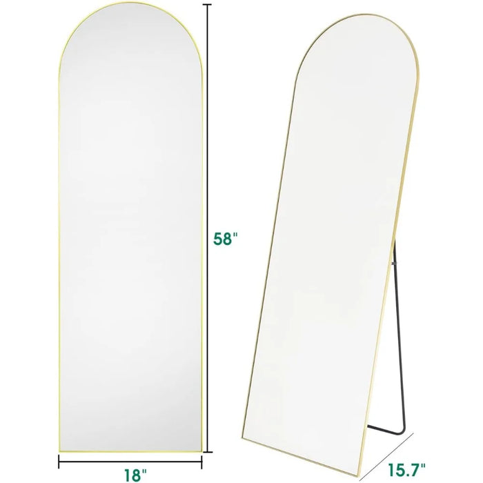 18"x58" Full Length Mirror, Floor Mirror, Arched Full Length Mirror with Stand, Wall Mirror, Full Body Mirror Freestanding