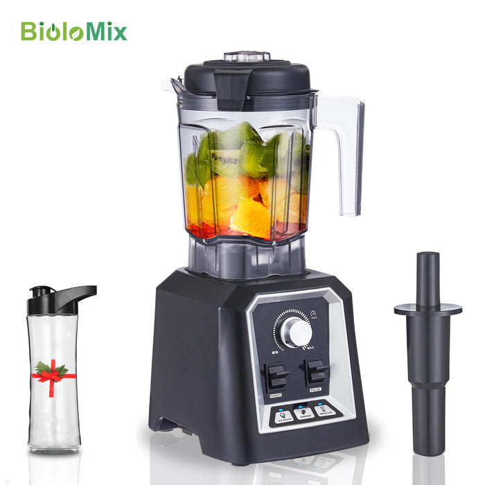 BioloMix Automatic Program Professional Kitchen Smoothie Blender BPA FREE 2L Low-profile Jar Food Mixer Juicer Ice Crusher