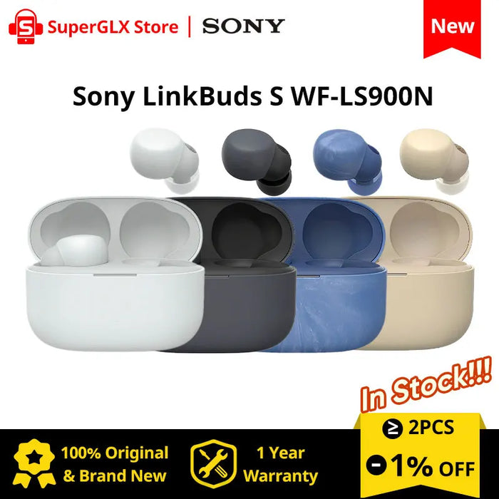 Sony LinkBuds S WF-LS900N Truly Wireless Noise Cancellation Earbuds Hi-Res Audio & 360 Reality Audio Up to 20Hrs IPX4 Earphones