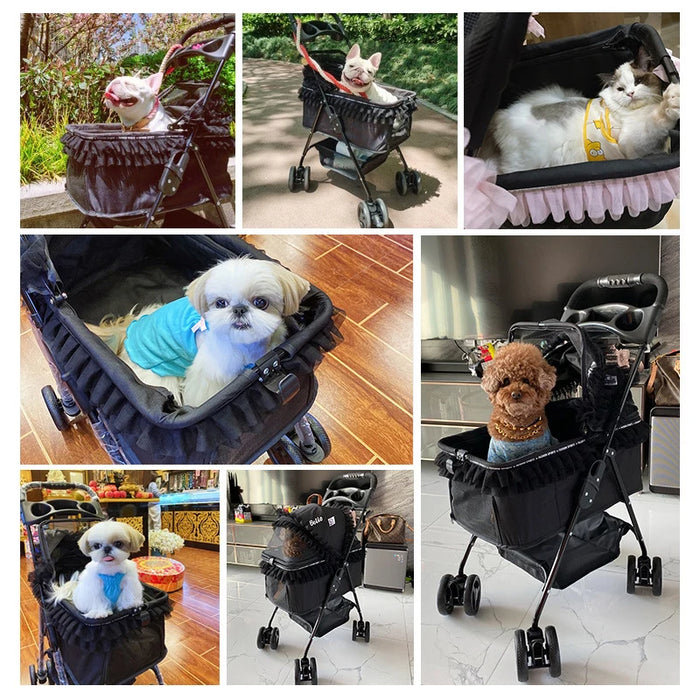 Princess series universal wheel cat and dog stroller universal pet stroller