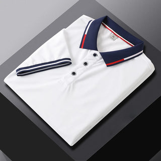 Summer New Fashion Solid Color T-shirt Versatile Business Leisure Comfortable Slim Fit Men's Polo Shirt