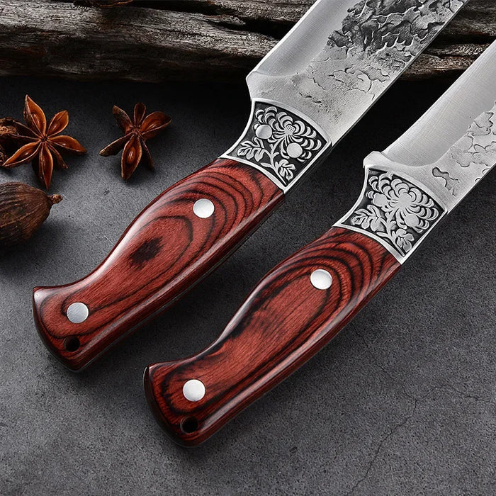 Forged Chef Cutting Knife Kitchen Boning Peeling Knife Cleaver Stainless Steel Meat Fruit Slicing Knife Utility BBQ Tools