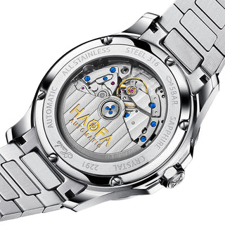 Haofa Mechanical Watch for Men Calendar Moon Phase Dial Men Automatic Wristwatch Stainless Steel Waterproof Sapphire Thin 2291