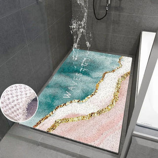 Light Luxury Shower Room Fan-shaped Mats Household Bathroom Accessories Cooling Bath Non-slip Pad Creative Bathroom Door Mat New