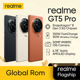 Unlocked GLobal ROM realme GT5 Pro 5G Smartphone Android Cellphones SnapDragon 8 Gen 3 16GB+1TB Wireless Charge NFC GT 5 Pro